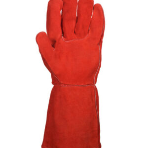 Guante Americano Descarne, Largo Rojo Forrado Tira Protectora Talle 10